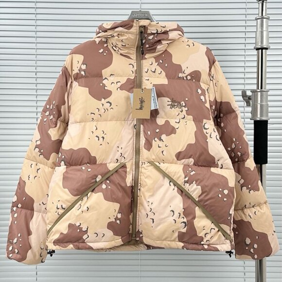 Stussy Brown And Tan Down Jacket - Picture 1 of 8